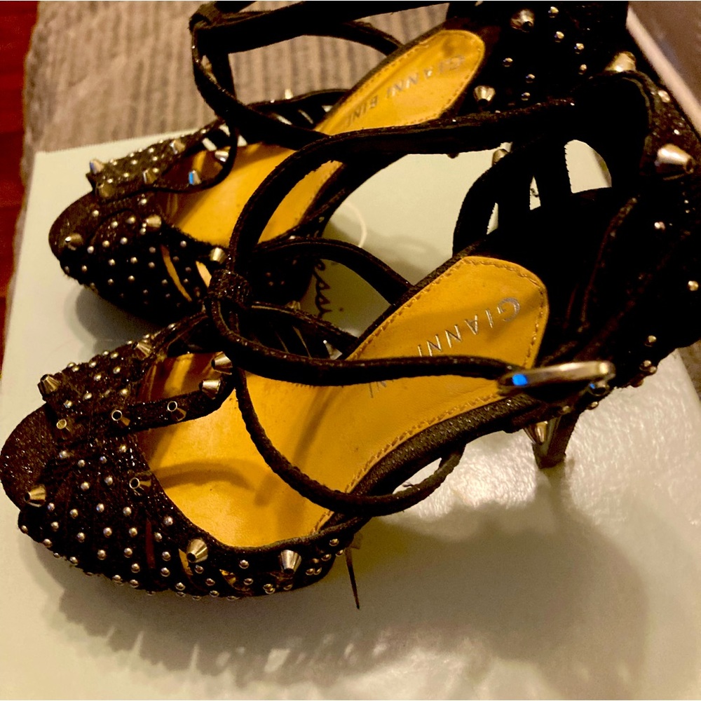 Gianni Bini heels with silver accents.